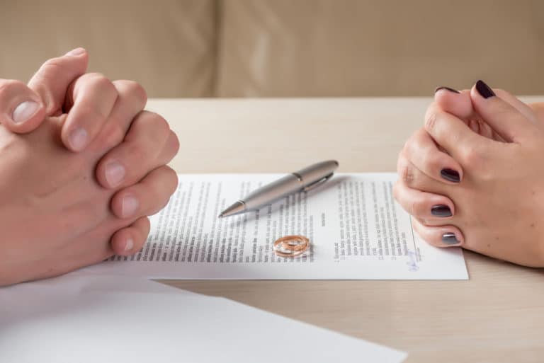 Hands of Husband & Wife During Divorce Proceedings